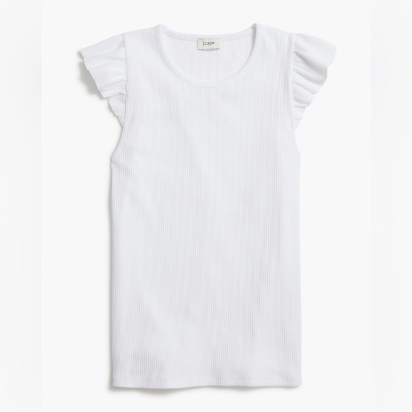 J. Crew Ribbed Ruffle Tank - Picture 1 of 5